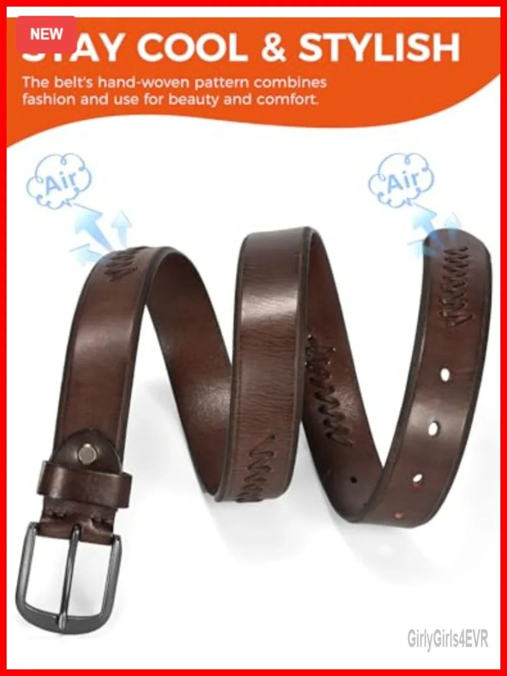 Women's Casual Leather Belt with Metal Buckle 1.3